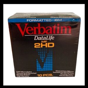 Verbatim DataLife MF Diskettes 2HD IBM formatted 10 Pack New Sealed Micro Disks